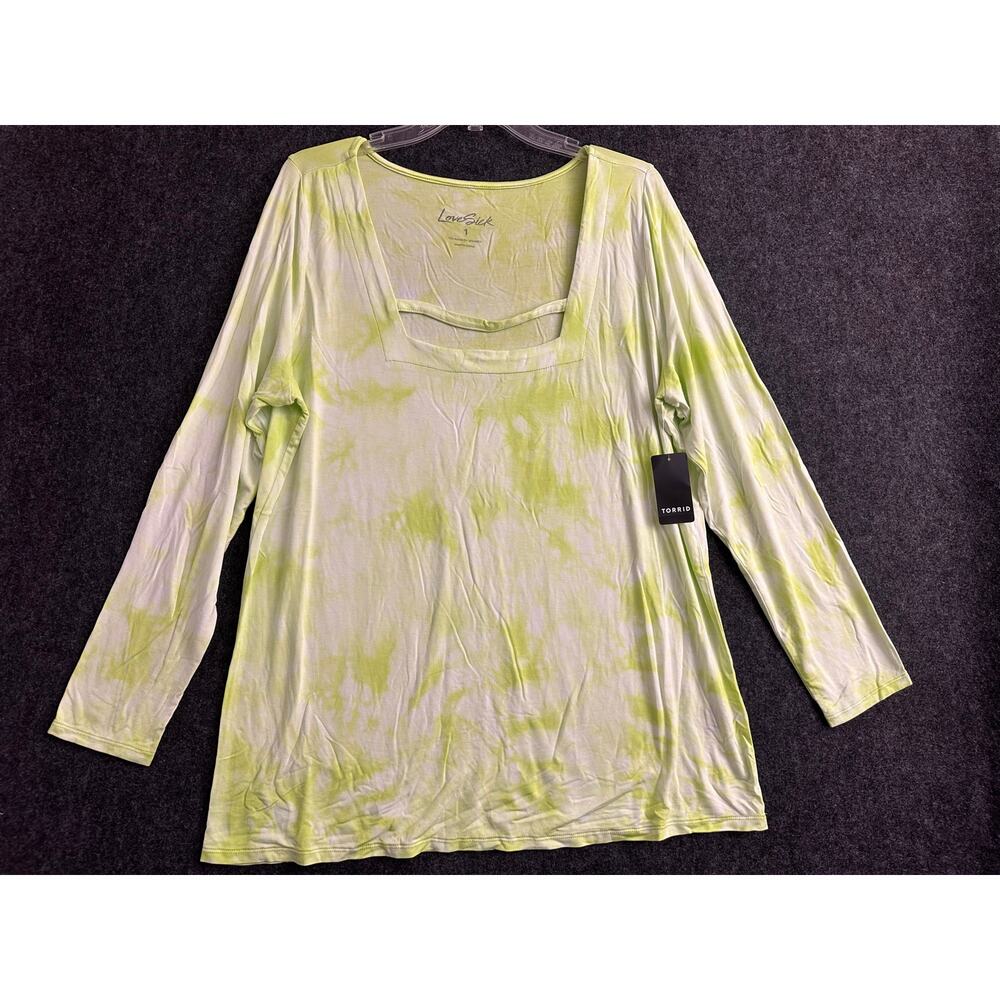 NWT Torrid Lovesick Tie Dye Top 1X 14/16 Flowy Neon Artsy